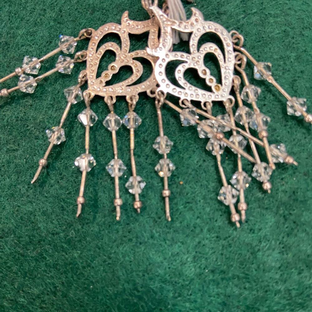 Silver Heart Dangle Earrings